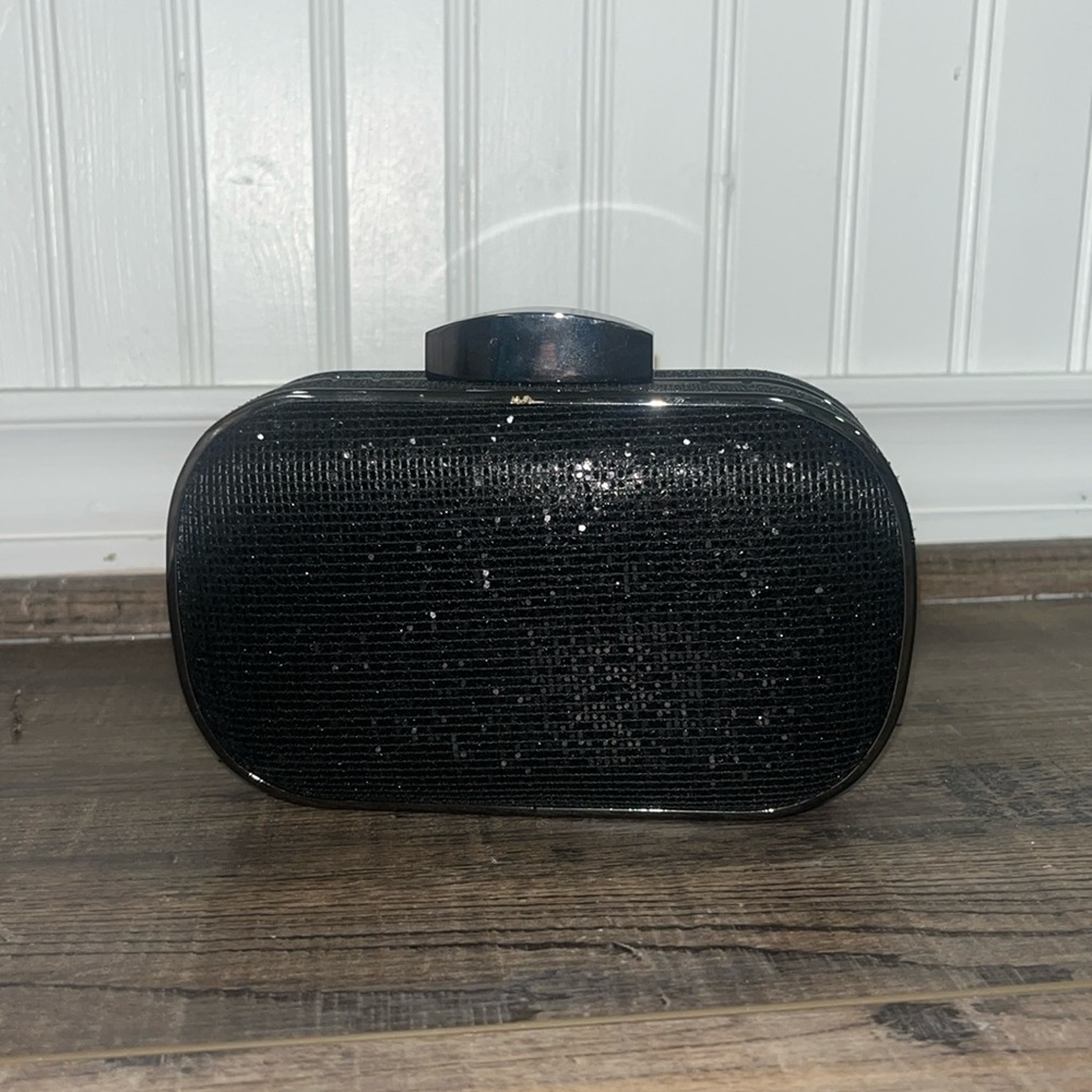 Black Sequin Clutch with strap